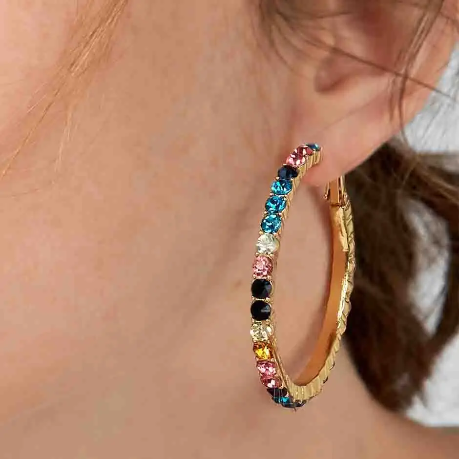 2019 New Boho Crystal Round Hoop Earrings for Women Big Circle Rhinestone Party Gold HUGGIE Earrings Charm Wedding Jewelry
2019 New Boho Crystal Round Hoop Earrings for Women Big Circle Rhinestone Party Gold HUGGIE Earrings Charm Wedding Jewelry