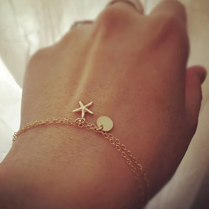 Mling Bohemian Bracelet Starfish Coin Bracelets For Women Gold /Silver Two Layers Chain Anklet Bracelet Jewelry pulseras mujer
Mling Bohemian Bracelet Starfish Coin Bracelets For Women Gold /Silver Two Layers Chain Anklet Bracelet Jewelry pulseras mujer