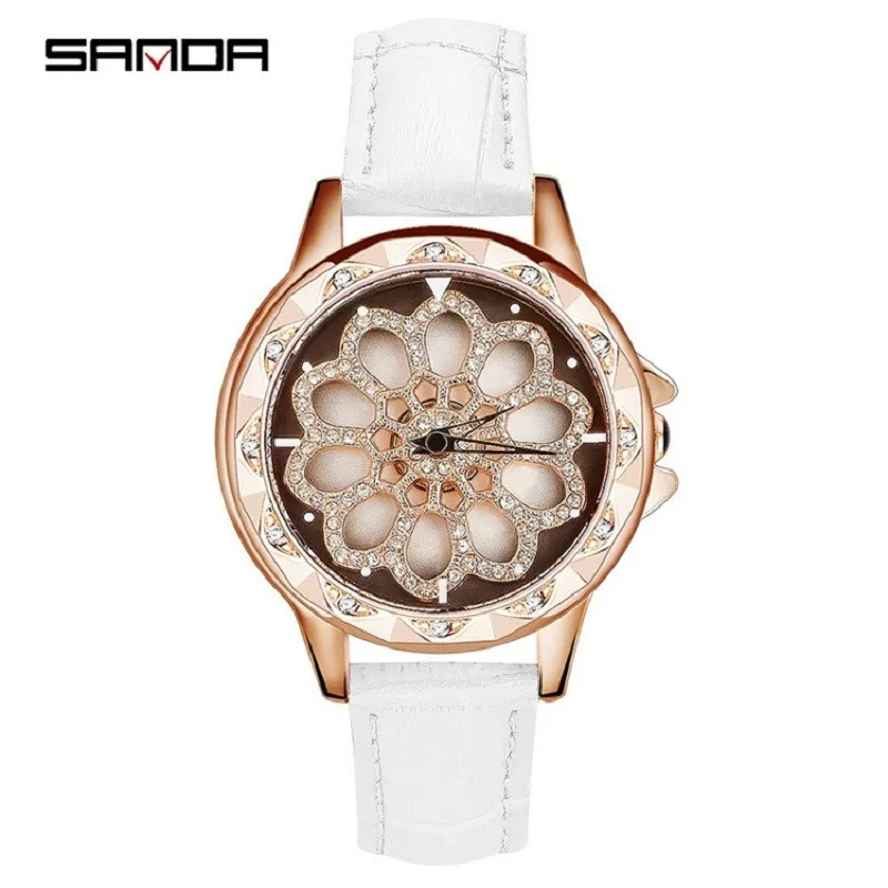 relogio SANDA Romantic Rotate Women Watches Top Brand Luxury Leather Diamond Watch Women Quartz Ladies Watch Relogio Faminino
relogio SANDA Romantic Rotate Women Watches Top Brand Luxury Leather Diamond Watch Women Quartz Ladies Watch Relogio Faminino