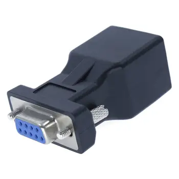 

DB9 RS232 Female Port to RJ45 Female Connector DB9 Serial Port Extender to LAN CAT5 CAT6 RJ45 Network Ethernet Cable Adapter