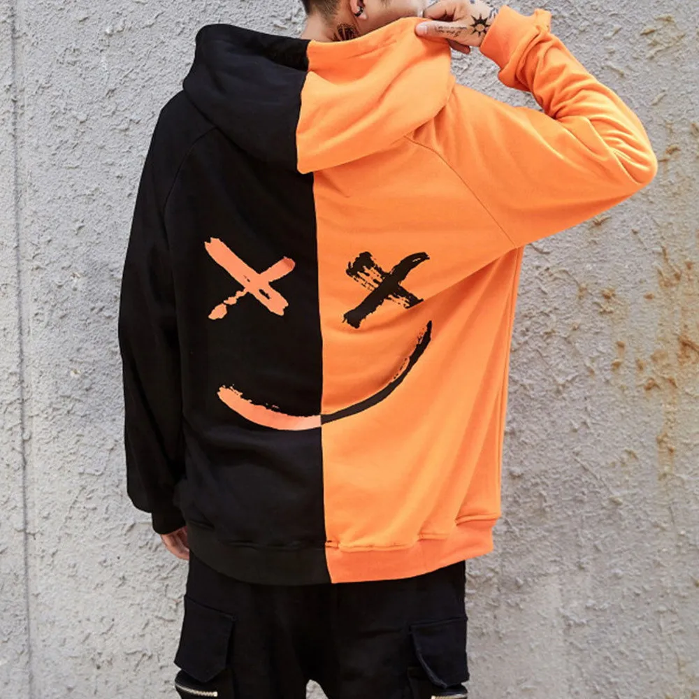 Unisex 2018 autumn winter Teen's Smiling Face Fashion Print Hoodie Sweatshirt Pullover Stitching color fun symbol Sportshirt
Unisex 2018 autumn winter Teen's Smiling Face Fashion Print Hoodie Sweatshirt Pullover Stitching color fun symbol Sportshirt