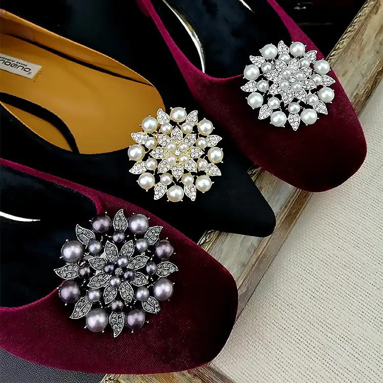 High Quality Pearl Shoes Decorations Removable Flower Shoes Clip