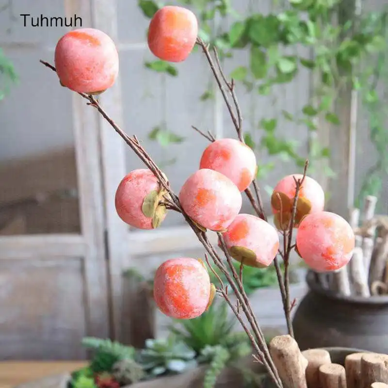 5 Heads Foam Artificial Persimmon Fruit Flowers Branch For Wedding Home Decoration Party Garden Decorative Fake Flower Plants
5 Heads Foam Artificial Persimmon Fruit Flowers Branch For Wedding Home Decoration Party Garden Decorative Fake Flower Plants