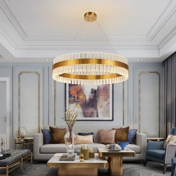 Modern Round Gold LED Crystal Chandelier Living Room Dining Room Bedroom Hanging AC110-240V Luxury indoor lighting light lamp
Modern Round Gold LED Crystal Chandelier Living Room Dining Room Bedroom Hanging AC110-240V Luxury indoor lighting light lamp