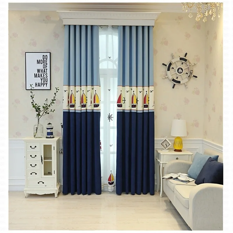High-end Sailing Embroidery Curtain Cartoon Blackout Curtain Boy Room Baby Room Tulle Curtains Modern Children's Curtain T103#4
High-end Sailing Embroidery Curtain Cartoon Blackout Curtain Boy Room Baby Room Tulle Curtains Modern Children's Curtain T103#4