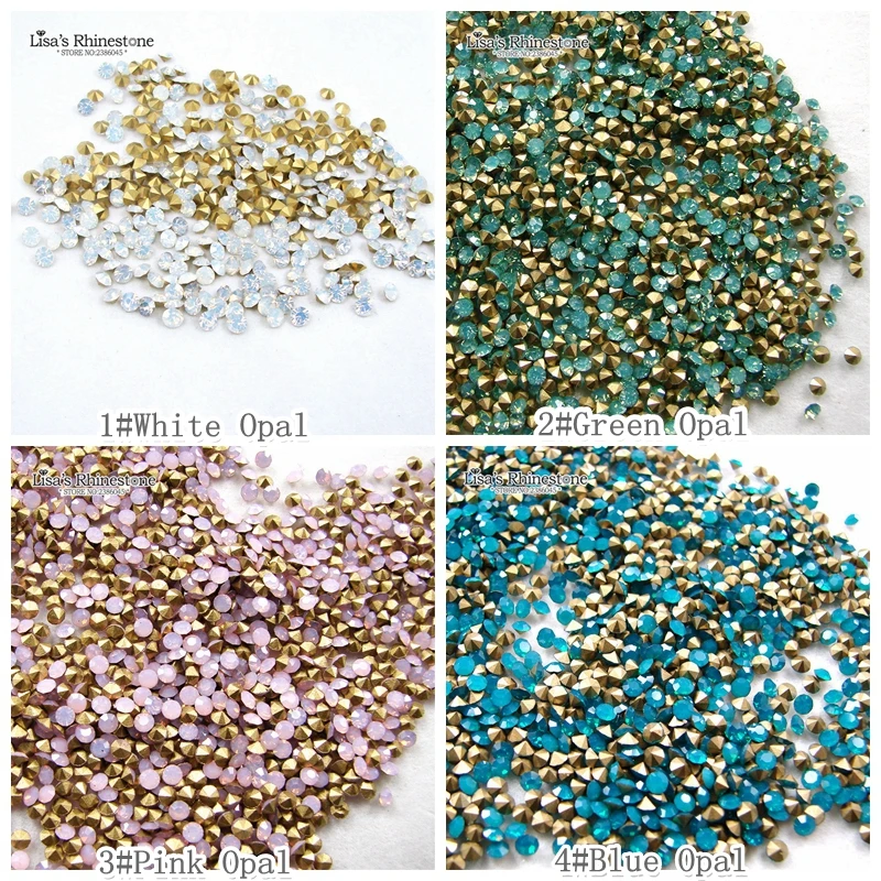 SS10 White/Blue/Green/Pink Opal Point Back Rhinestones Glass Round Nail Art Strass Crystal Stones For DIY Jewelry Decoration | Дом и сад