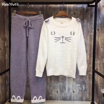 RenYvtil 2017 Autumn Winter Women Pajamas Set Sleep Jacket Pant Sleepwear Warm Nightgown Female Cartoon Animal Pants Sleepwear
RenYvtil 2017 Autumn Winter Women Pajamas Set Sleep Jacket Pant Sleepwear Warm Nightgown Female Cartoon Animal Pants Sleepwear