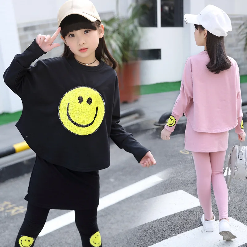 Baby Girl Clothing Sets Children Casual Outfits Long Sleeve Smiling Face Bat T-Shirts & Leggings 2Pcs Princess Suits 5-13T
Baby Girl Clothing Sets Children Casual Outfits Long Sleeve Smiling Face Bat T-Shirts & Leggings 2Pcs Princess Suits 5-13T