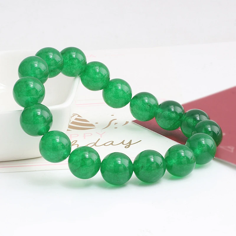 Classic 12 MM Natural Stone Beaded Chalcedony Bracelets$Bangles Elasticity Bracelet Buddha prayer Charms men Women Jewelry Gifts | Украшения