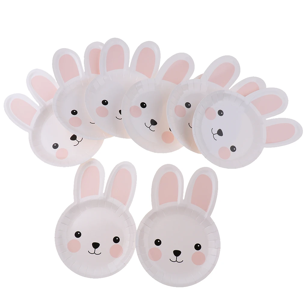 Pack of 8pcs Easter Holiday Bunny Disposable Plates Party Table Decor for putting slice cakes cupcakes muffins Pack of 8pcs Easter Holiday Bunny Disposable Plates Party Table Decor for putting slice cakes cupcakes muffins