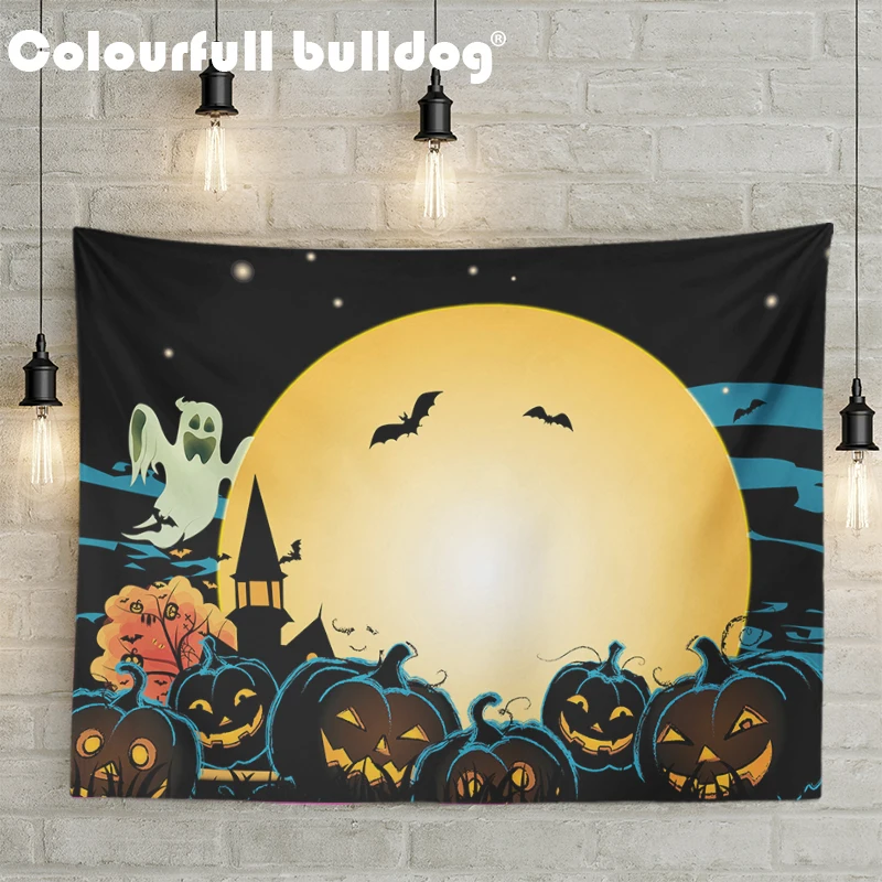 Cartoon Halloween Tapestry Castle Pumpkin Yellow Moon Wall Hanging Bat Witch Broom Ghost Skull Beach Mat Cobweb Decor Party Home
Cartoon Halloween Tapestry Castle Pumpkin Yellow Moon Wall Hanging Bat Witch Broom Ghost Skull Beach Mat Cobweb Decor Party Home