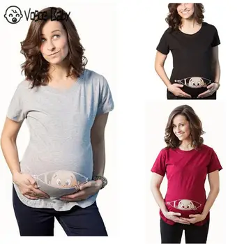 New Summer Maternity Pregnancy T Shirt Women Cartoon Tee Baby Print Staring Pregnant Clothes Funny T-shirt Plus Size M-3XL 4829
New Summer Maternity Pregnancy T Shirt Women Cartoon Tee Baby Print Staring Pregnant Clothes Funny T-shirt Plus Size M-3XL 4829