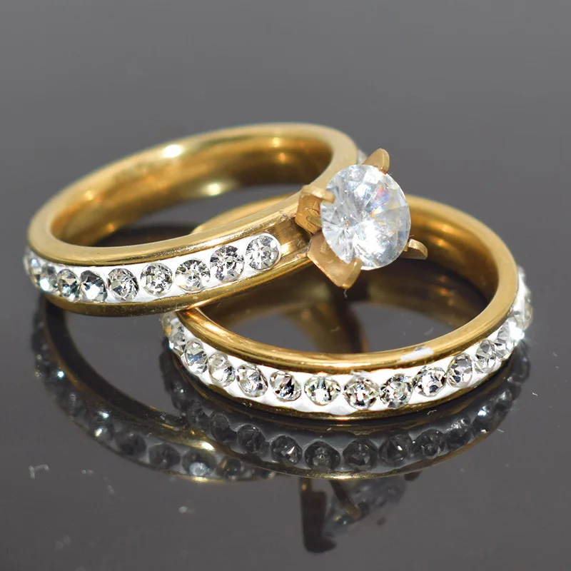 Newest Gold Color One Pair Engagement Rings Set for Women Romantic Inlay Rhinestone Lady Zircon Wedding Rings Jewelry
Newest Gold Color One Pair Engagement Rings Set for Women Romantic Inlay Rhinestone Lady Zircon Wedding Rings Jewelry