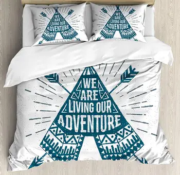 Adventure Duvet Cover Set Queen Size Teepee Crossed Arrows We are Living Our Adventure Inspirational Lettering Decorative 4
Adventure Duvet Cover Set Queen Size Teepee Crossed Arrows We are Living Our Adventure Inspirational Lettering Decorative 4
