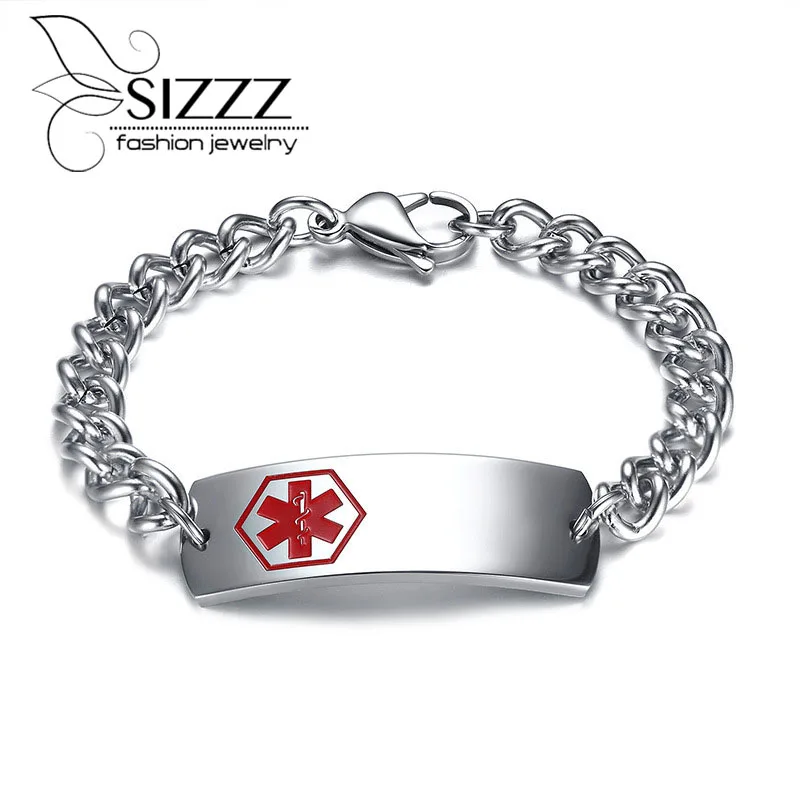 SIZZZ 21CM long stainless steel medical logo bent silver bracelet&bangles for men
SIZZZ 21CM long stainless steel medical logo bent silver bracelet&bangles for men