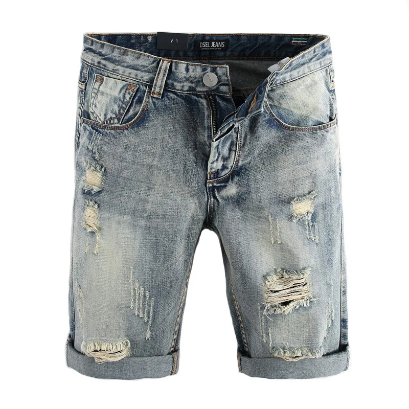 Fashion Denim Shorts Men Summer Thin Brand High Quality Retro Hole Ripped Short Jeans Classical Knee Length for Men
Fashion Denim Shorts Men Summer Thin Brand High Quality Retro Hole Ripped Short Jeans Classical Knee Length for Men