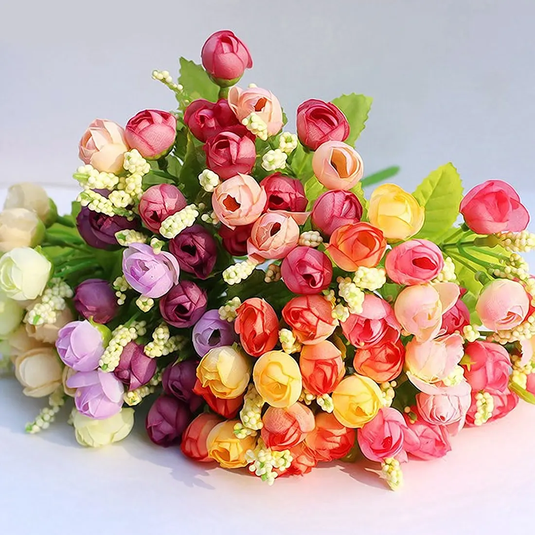 15 heads Mini Rose Colorful Silk Flowers artificial flower Home Decor for wedding small roses bouquet decoration Display Flower
15 heads Mini Rose Colorful Silk Flowers artificial flower Home Decor for wedding small roses bouquet decoration Display Flower