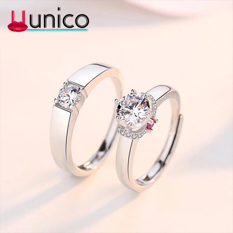 UUNICO 2019 Luxury white Stone Crystal Rings For male Women Sliver Color Wedding Engagement Rings Set Valentine gift for girl
UUNICO 2019 Luxury white Stone Crystal Rings For male Women Sliver Color Wedding Engagement Rings Set Valentine gift for girl