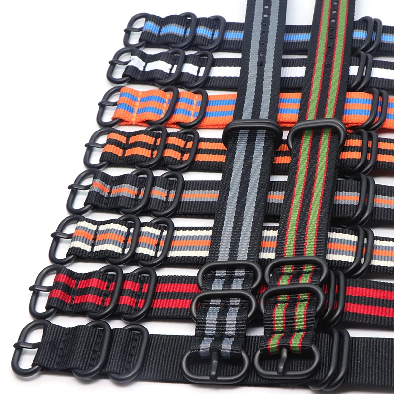 Fashionable NATO black nylon strap watch band 5 rings buckle 18mm 20mm 22mm 24mm stripes Simple replacement band accessories
Fashionable NATO black nylon strap watch band 5 rings buckle 18mm 20mm 22mm 24mm stripes Simple replacement band accessories