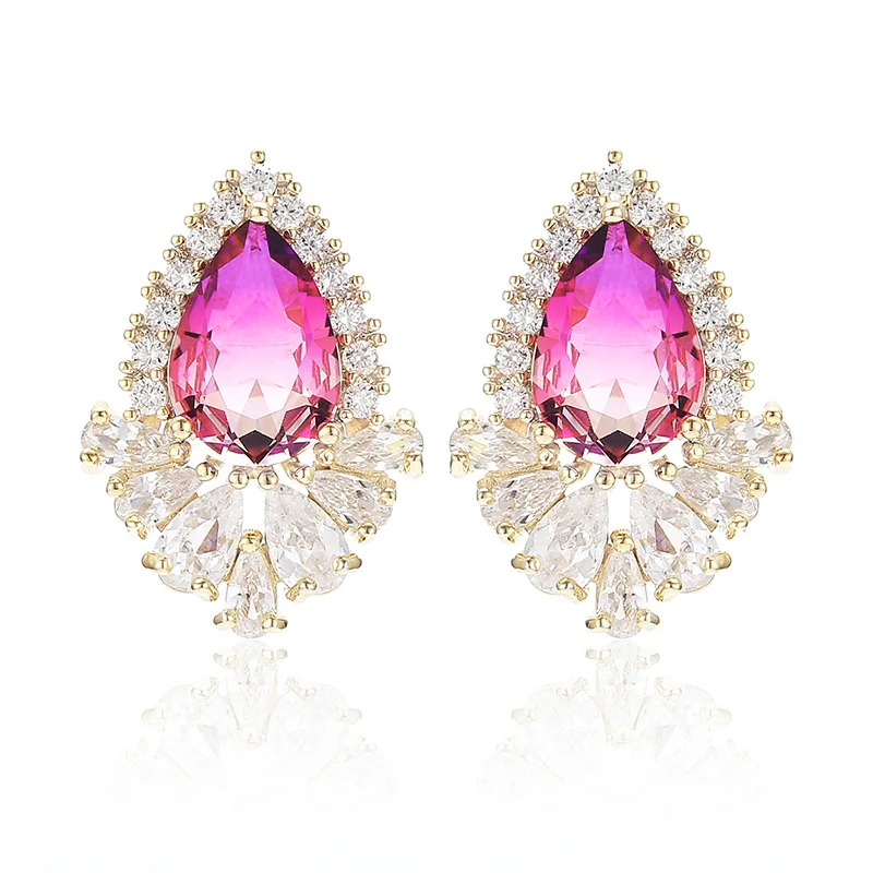 XIUMEIYIZU New Arrivals Pink tourmaline stone stud earring fashion gradient tourmaline for women
XIUMEIYIZU New Arrivals Pink tourmaline stone stud earring fashion gradient tourmaline for women