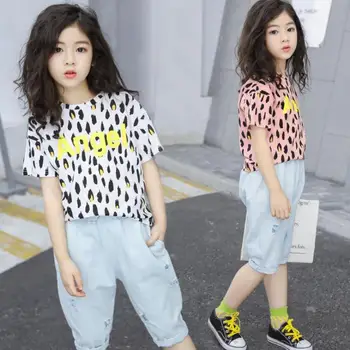2020 Toddler Girls Clothing Set Fashion Cotton Leopard T Shirt + Jeans Pants Children Cute Teenage Clothes Summer Suit For Girls
2020 Toddler Girls Clothing Set Fashion Cotton Leopard T Shirt + Jeans Pants Children Cute Teenage Clothes Summer Suit For Girls