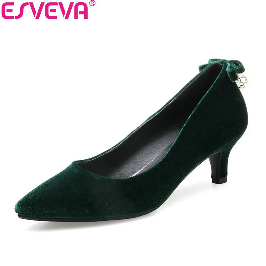 ESVEVA 2018 Crystal Women Pumps Flock Shoes PU Pointed Toe Shallow Slip on Thin High Heels Ladies Pumps Shoes Spring Size 34-43
ESVEVA 2018 Crystal Women Pumps Flock Shoes PU Pointed Toe Shallow Slip on Thin High Heels Ladies Pumps Shoes Spring Size 34-43