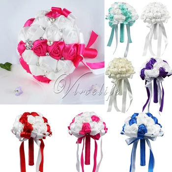 Wedding Bouquet Bridal Bridesmaid Rose Flower Artificial Satin Rose Handmade Posy Rhinestone Pearl Decor
Wedding Bouquet Bridal Bridesmaid Rose Flower Artificial Satin Rose Handmade Posy Rhinestone Pearl Decor