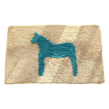 Modern Creative Cartoon Horse Printing Super Soft Shaggy Rugs Non-slip Absorbent Washable Durable Bath Rug for Living Room Mat