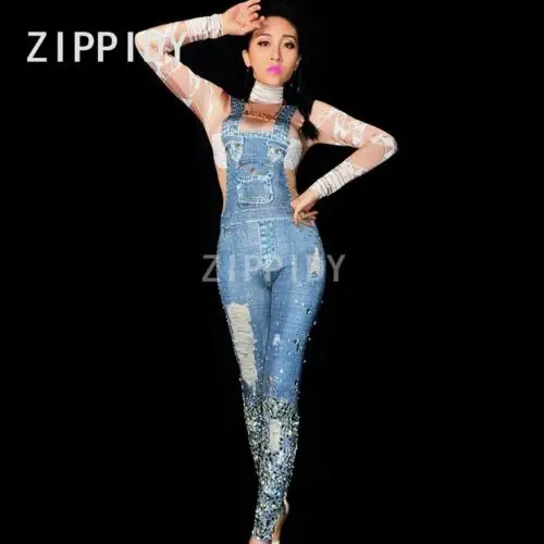 Fashion Shining Bright Stones Jeans Printed Jumpsuit Rhinestones Skinny Leggings Nightclub Party Prom DS Outfit Stage Wear
Fashion Shining Bright Stones Jeans Printed Jumpsuit Rhinestones Skinny Leggings Nightclub Party Prom DS Outfit Stage Wear
