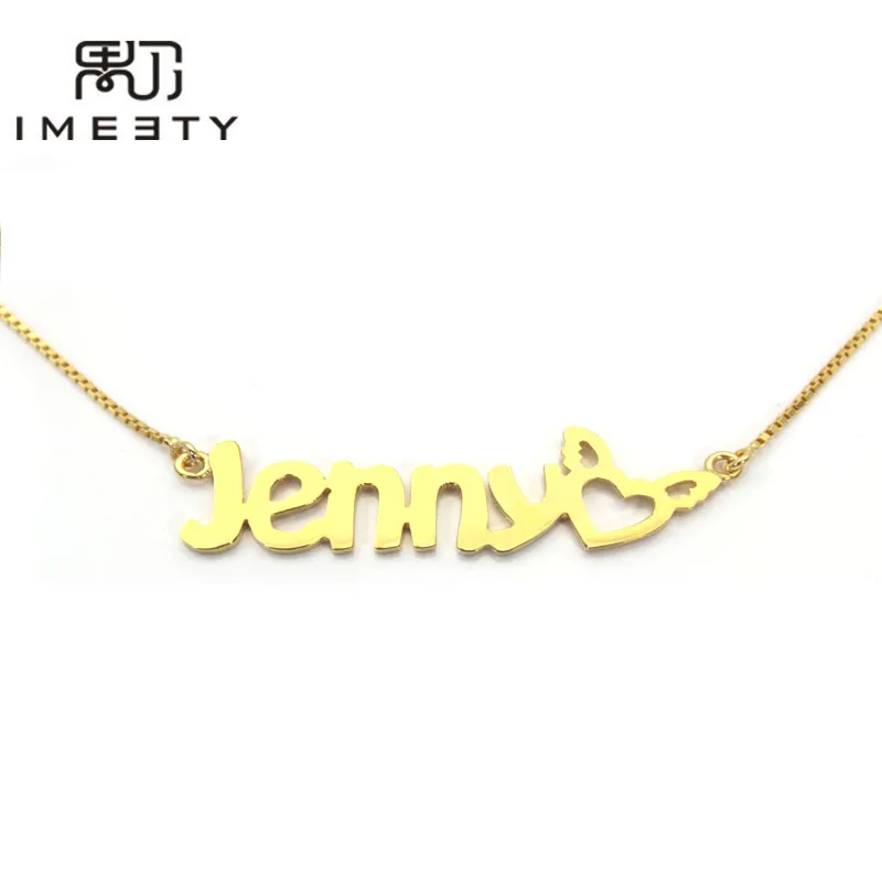 IMEETY lovely kids necklace jewelry heart wing name pendant necklaces personalised baby nameplate necklaces gifts
IMEETY lovely kids necklace jewelry heart wing name pendant necklaces personalised baby nameplate necklaces gifts