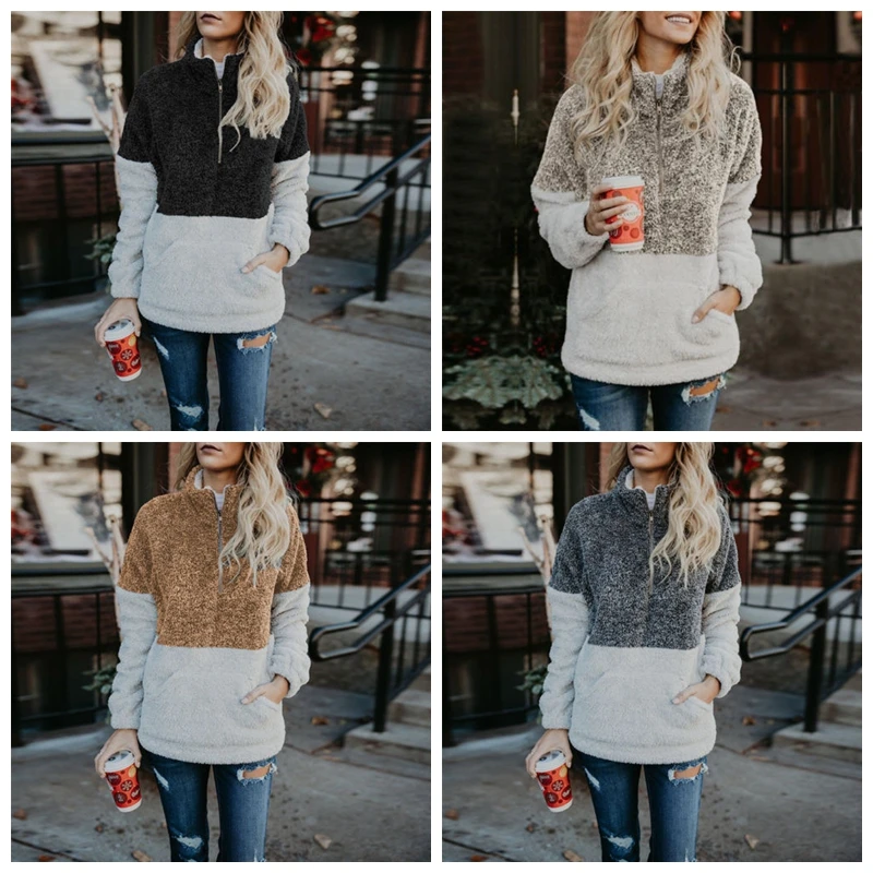 THEFOUND Fashion Women Long Sleeve Solid Patchwork Tops Winter Zipper Sweatshirt Fleece Coat Jacket Tops
THEFOUND Fashion Women Long Sleeve Solid Patchwork Tops Winter Zipper Sweatshirt Fleece Coat Jacket Tops