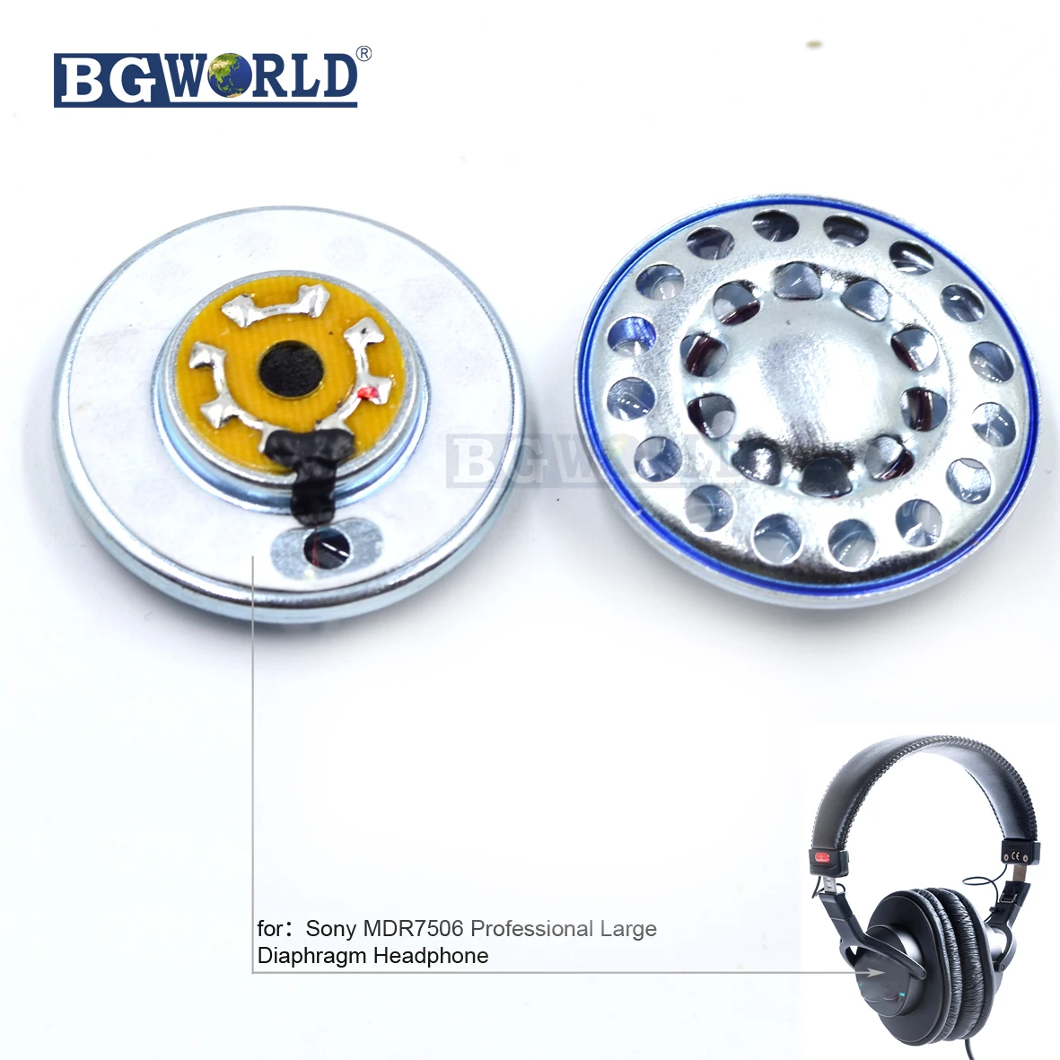 BGWORLD 2 pcs Penggantian HIFI Speaker Untuk Sony MDR 7506 V6 V7 75Ohm CD  700 900 Headphone 40mm Diameter headset bagian - AliExpress Elektronik  konsumen