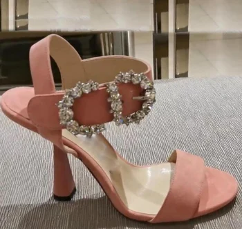 Carpaton Woman High Heel Sandals Summer Open Toe Crystal Buckle Strap Party Wedding Shoes Cutouts Gladiator Sandal Pink Black
Carpaton Woman High Heel Sandals Summer Open Toe Crystal Buckle Strap Party Wedding Shoes Cutouts Gladiator Sandal Pink Black