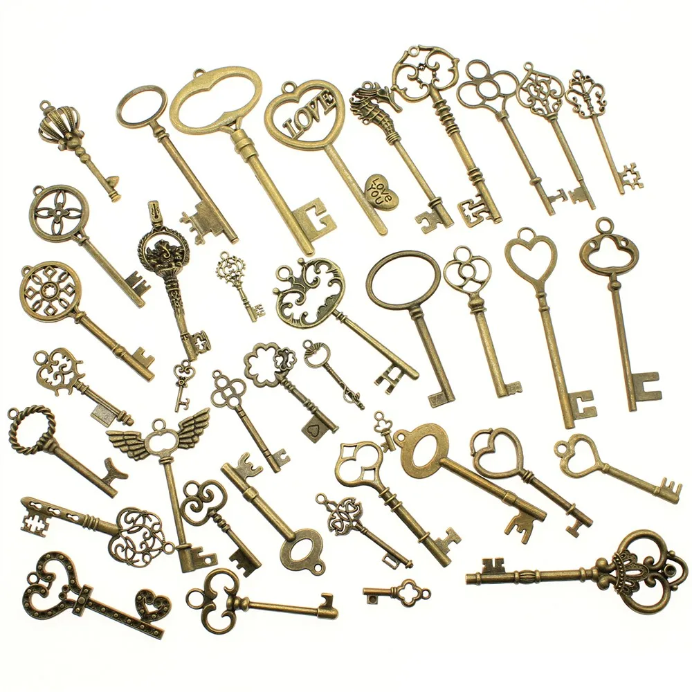 100Gram Antique Bronze Color Zinc Alloy Mix Styles Key Charms Pendant Jewelry Accessories
100Gram Antique Bronze Color Zinc Alloy Mix Styles Key Charms Pendant Jewelry Accessories