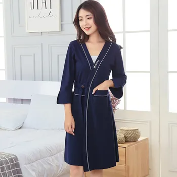 2019 Spring 100% Cotton Kimono Robes for Women Long Sleeve Bathrobe Female Loungewear Bath Robe Sleepwear Homewear Home Clothing
2019 Spring 100% Cotton Kimono Robes for Women Long Sleeve Bathrobe Female Loungewear Bath Robe Sleepwear Homewear Home Clothing