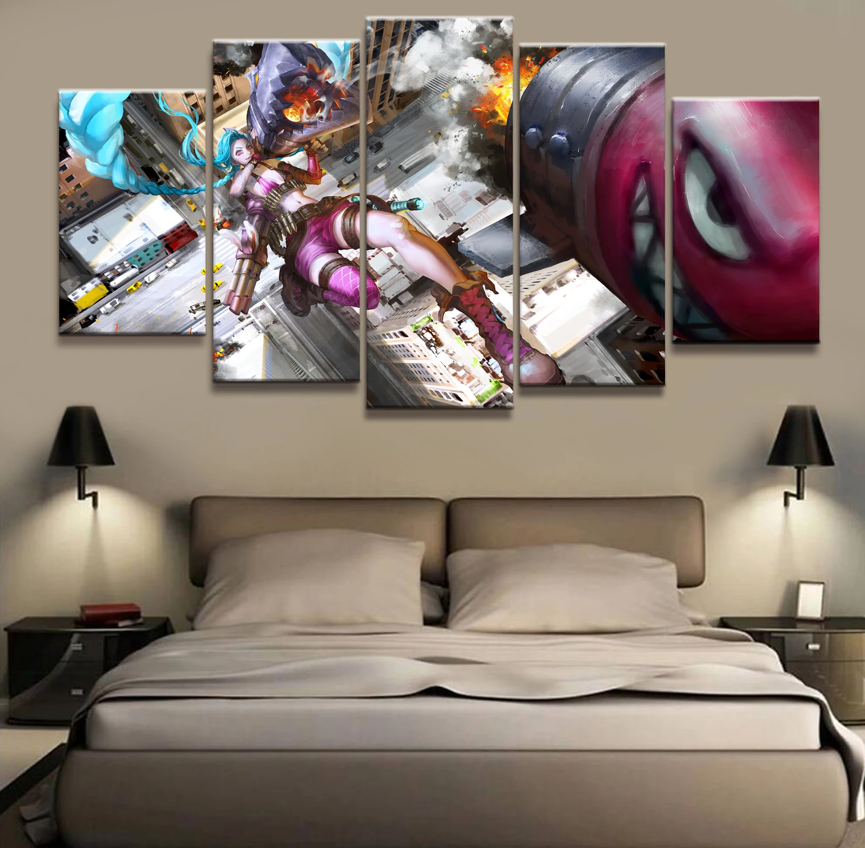5 Panel League of Legends Beauty Jinx LOL Game Canvas Printed Painting For Living Room Wall Art Decor Picture Artworks Poster
5 Panel League of Legends Beauty Jinx LOL Game Canvas Printed Painting For Living Room Wall Art Decor Picture Artworks Poster