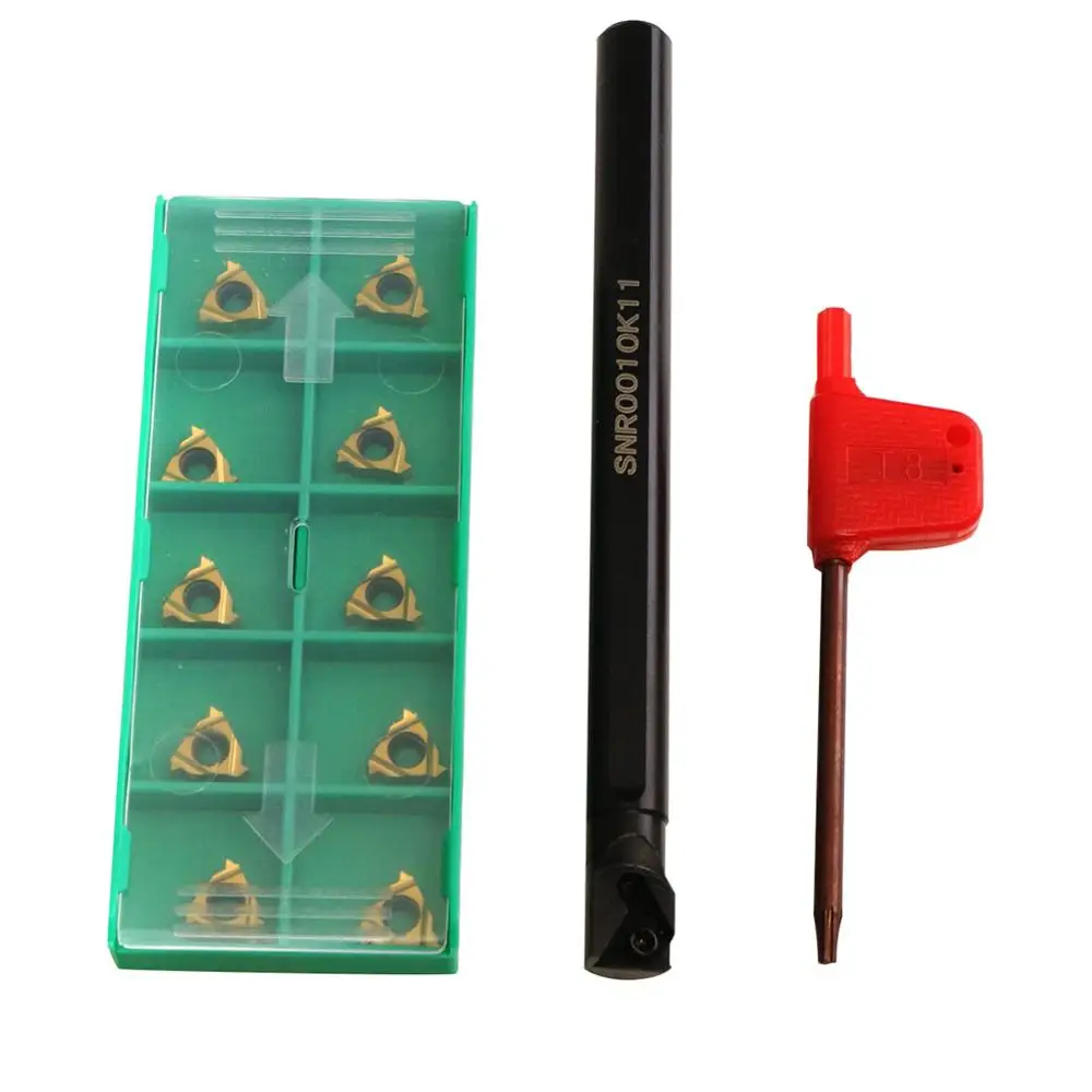 SNR0010K11 CNC Lathe Threading Turning Tool Holder+11IR A60 Inserts Blades Set
SNR0010K11 CNC Lathe Threading Turning Tool Holder+11IR A60 Inserts Blades Set