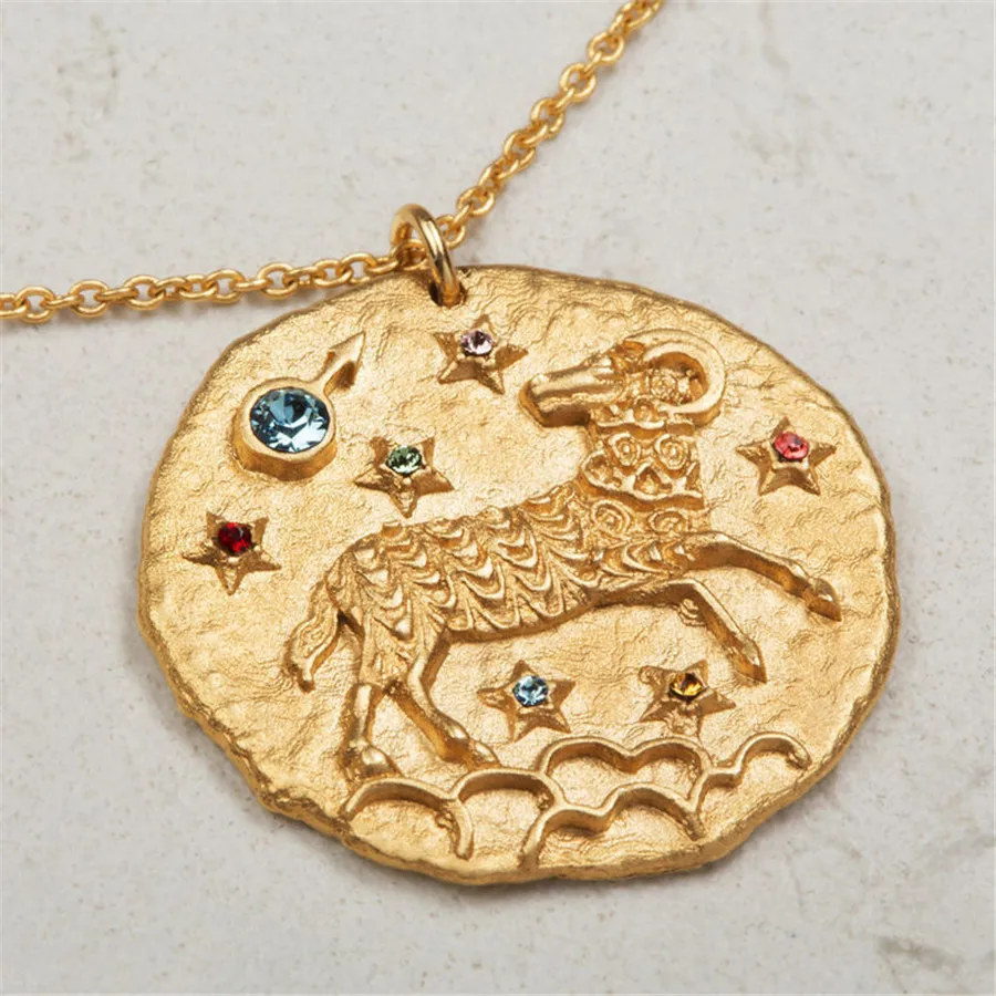 Ckysee-Gold-Color-Zodiac-Sign-12-Constellations-Round-Disc-Pendant-Necklace-For-Women-Couple-Choker-Statement (4)