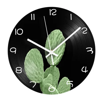 Cactus Decorative Vinyl CD Record Clock Mute Mechanism Arabic Numbers Vintage Digital Wall Clock Modern Design Plant Wall Watch
Cactus Decorative Vinyl CD Record Clock Mute Mechanism Arabic Numbers Vintage Digital Wall Clock Modern Design Plant Wall Watch