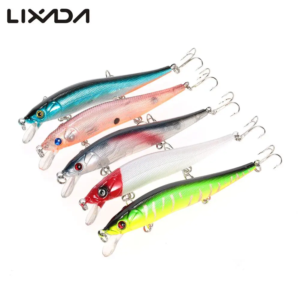 Lixada 5pcs 12cm/13.5g Hard Bait Minnow Fishing Lure Artificial Baits with 3 Hooks Swimbait Fishing Tackle
Lixada 5pcs 12cm/13.5g Hard Bait Minnow Fishing Lure Artificial Baits with 3 Hooks Swimbait Fishing Tackle