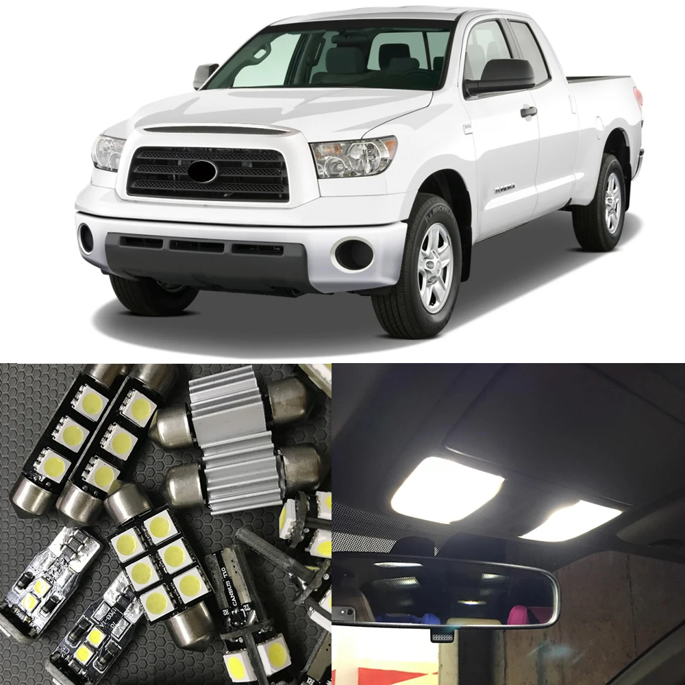 10Pcs Auto Interior LED Lights Bulb Kit Canbus For Toyota Tundra 2007-2015 Map Dome Trunk License Plate Light Car light Source
10Pcs Auto Interior LED Lights Bulb Kit Canbus For Toyota Tundra 2007-2015 Map Dome Trunk License Plate Light Car light Source