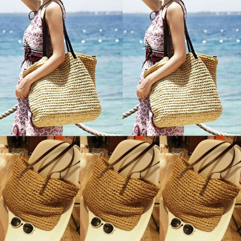 Women Lady Summer Beach Vintage Handmade Knitted Straw Rattan Bag Large Capacity Shoulder Bags
Women Lady Summer Beach Vintage Handmade Knitted Straw Rattan Bag Large Capacity Shoulder Bags