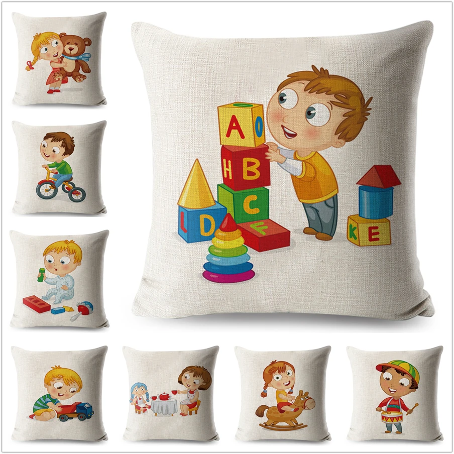 Cute Cartoon Children and Toys Pillow Case Linen 45*45 cm Decorative Printed Cushion Cover for Sofa Home Decor Throw Pillowcase
Cute Cartoon Children and Toys Pillow Case Linen 45*45 cm Decorative Printed Cushion Cover for Sofa Home Decor Throw Pillowcase