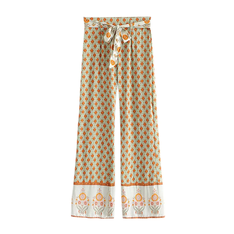 Vintage Paisley Print Wide Leg Pants Elastic Waist Bow Tie Sashes Zipper Fly Chic Ankle Length Trousers Pantalones FFZKZ54
Vintage Paisley Print Wide Leg Pants Elastic Waist Bow Tie Sashes Zipper Fly Chic Ankle Length Trousers Pantalones FFZKZ54
