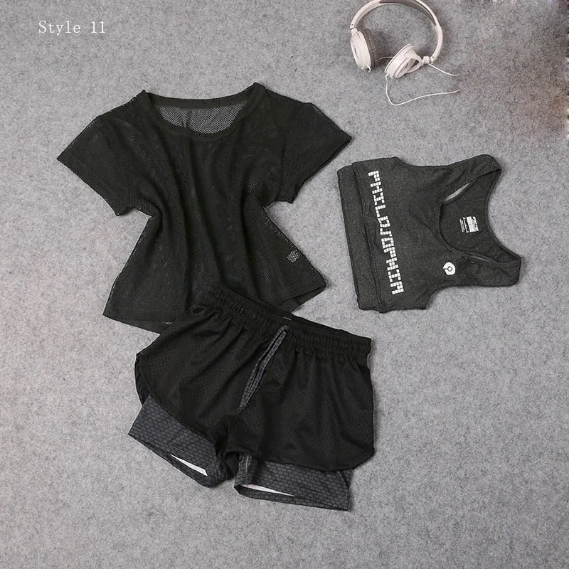 Women Yoga Fitness Sports Sets Running 3pcs suit Sport T-shirt+Bra +shorts female Outdoor Quick Drying Sportswear SCL465
Women Yoga Fitness Sports Sets Running 3pcs suit Sport T-shirt+Bra +shorts female Outdoor Quick Drying Sportswear SCL465
