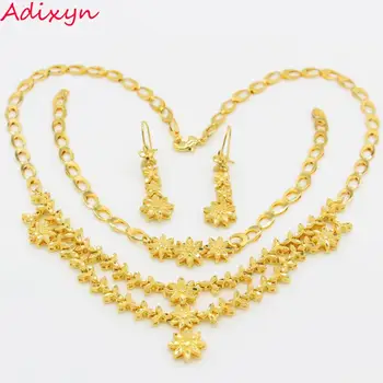 NEW ARRIVAS Ethiopian Bridal Jewelry set Gold Color Flower Necklace/Earrings/Bracelet African/Dubai/Nigeria/Arabic Items
NEW ARRIVAS Ethiopian Bridal Jewelry set Gold Color Flower Necklace/Earrings/Bracelet African/Dubai/Nigeria/Arabic Items