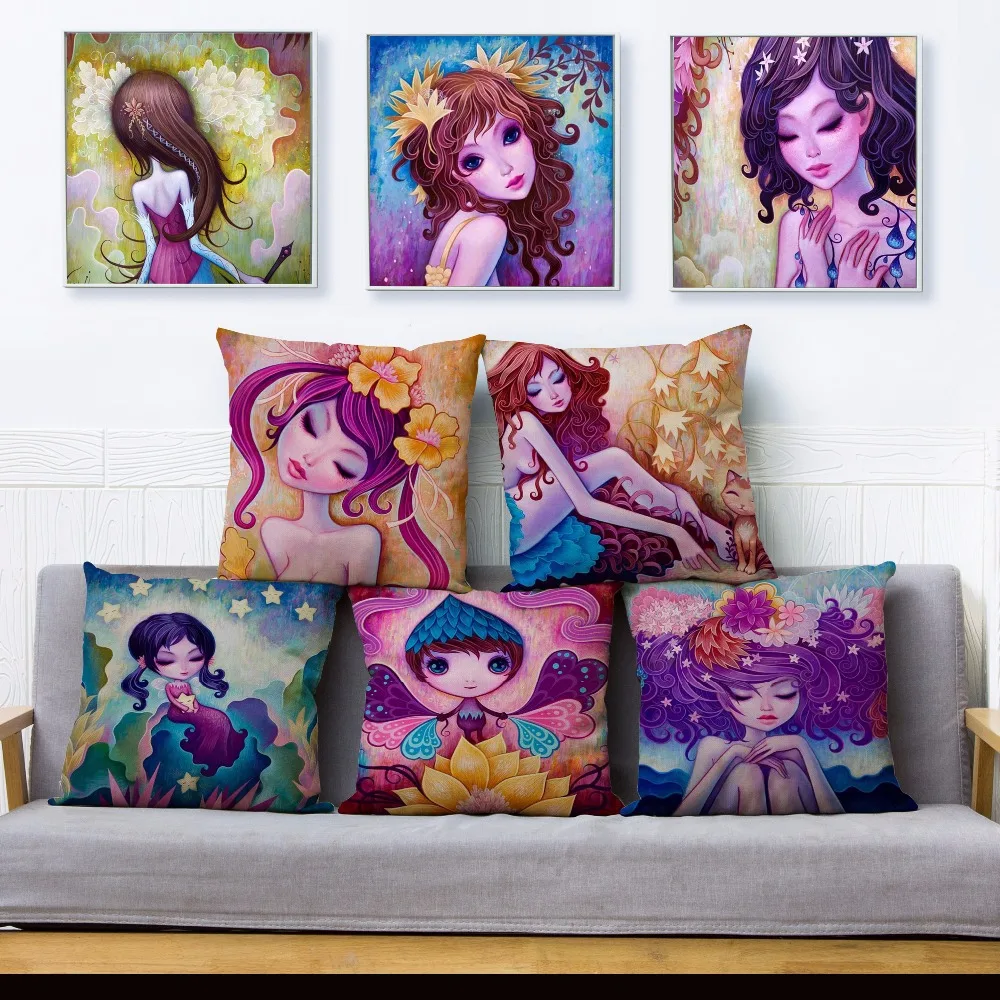 Jeremiah Ketner Cute Fantasy Girl Print Pillow Cover 45*45cm Square Cushion Covers Linen Pillow Case Home Decor Pillows Cases
Jeremiah Ketner Cute Fantasy Girl Print Pillow Cover 45*45cm Square Cushion Covers Linen Pillow Case Home Decor Pillows Cases
