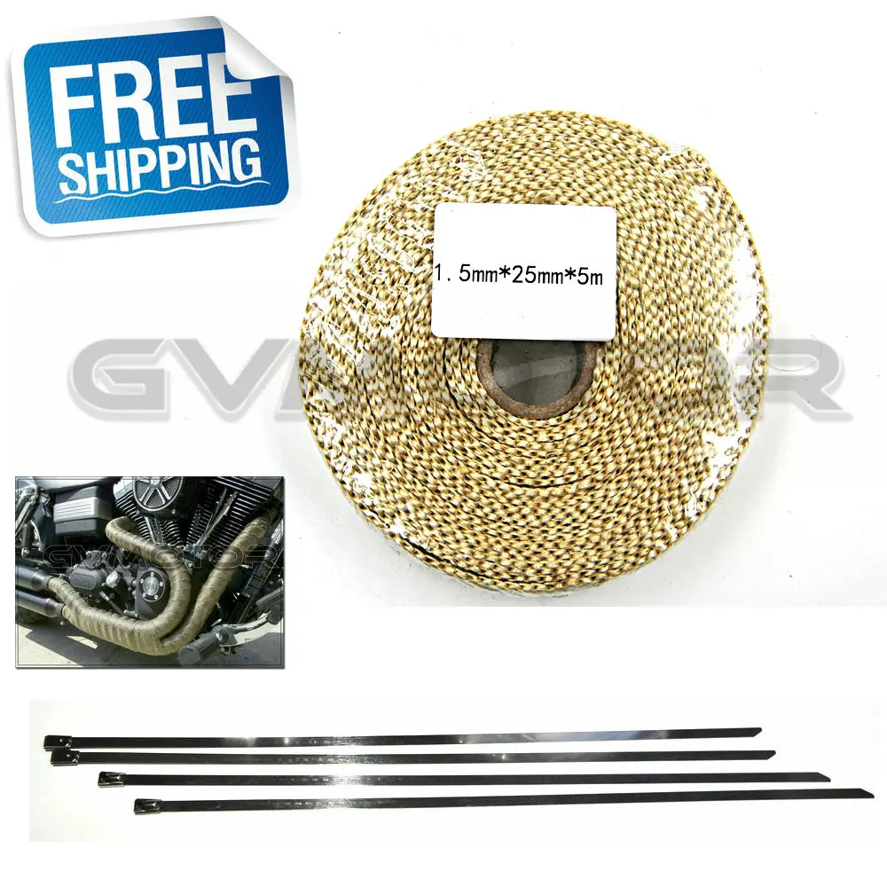 1X SR400 CG125 Beige CAR MOTORCYCLE Incombustible Turbo MANIFOLD HEAT EXHAUST THERMAL WRAP TAPE &TIES 1.5mm*25mm*5m FREESHIPPING
1X SR400 CG125 Beige CAR MOTORCYCLE Incombustible Turbo MANIFOLD HEAT EXHAUST THERMAL WRAP TAPE &TIES 1.5mm*25mm*5m FREESHIPPING
