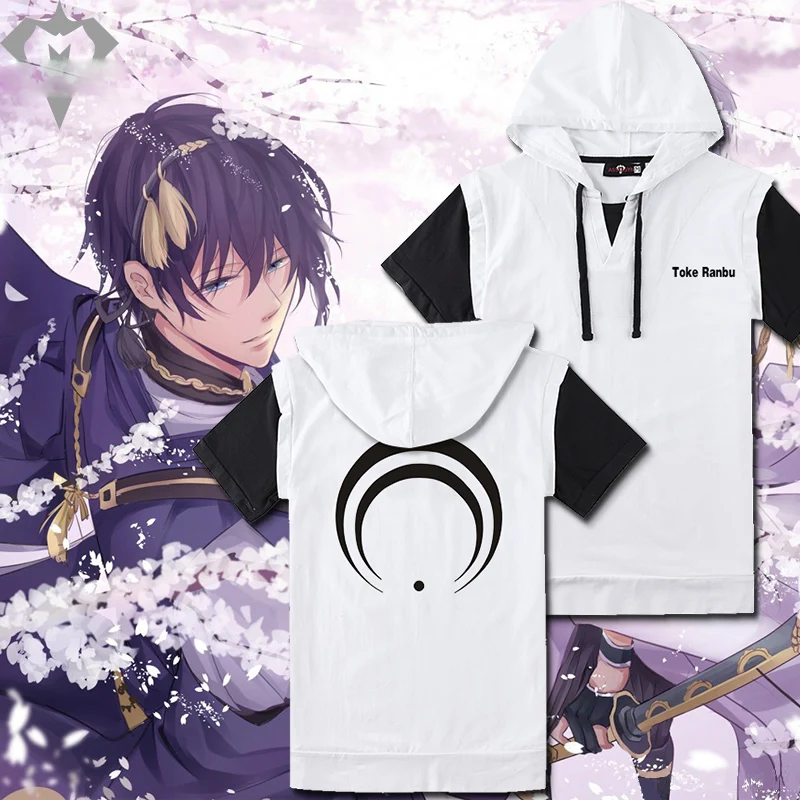 Anime Touken Ranbu Online Cosplay Short Sleeve Hooded T-shirt Summer Unisex Hoodie Sweatshir Fashion Fake two pieces Tops
Anime Touken Ranbu Online Cosplay Short Sleeve Hooded T-shirt Summer Unisex Hoodie Sweatshir Fashion Fake two pieces Tops