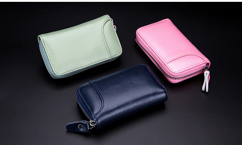 Lomelobo Unisex Split Leather Key Wallet Litchi Pattern Women Multi-Function Coin Purse Men Car Chain Bags Credit ID Card Holder HCL950 Details (13)